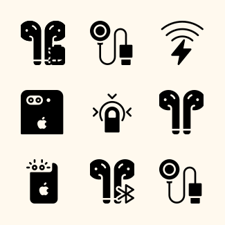 iPhone 7 & AirPods icons - Solid Style icons pack
