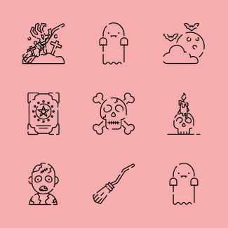 Halloween Line - Little Spooky icons pack