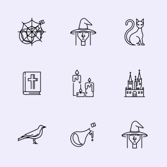 Halloween Line - Terror night icons pack