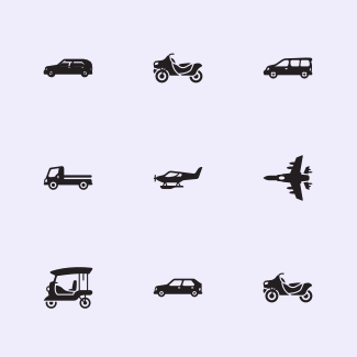 Transportation icons pack