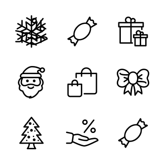 Free Line Christmas icons pack