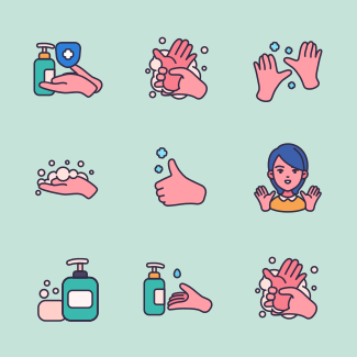 Wash your hands icons pack