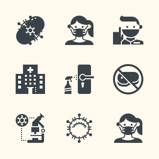 Coronavirus Glyph icons pack