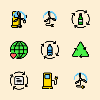 Green World Colored icons pack