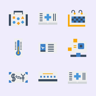 Summer holidays color icons pack