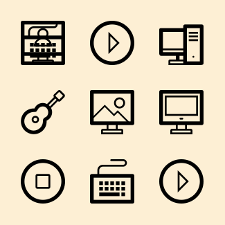 Multimedia icons pack