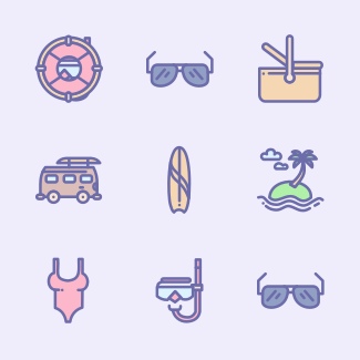 Summer icons pack