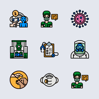 Coronavirus icons pack