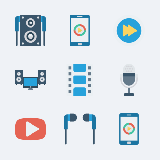 Music, Audio and Video icons pack