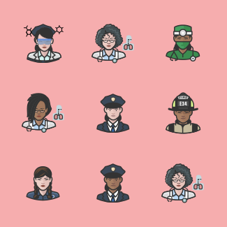 Health Care and First Responders icons pack
