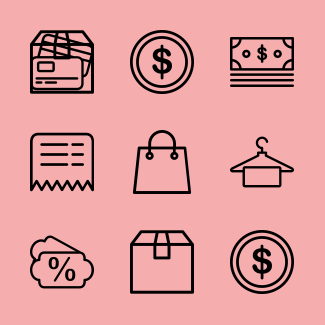Shopping icons pack