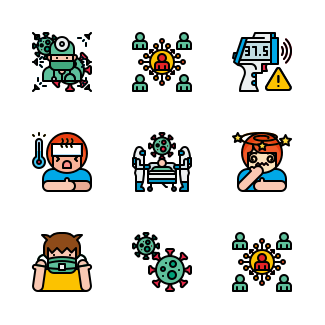 Coronavirus icons pack