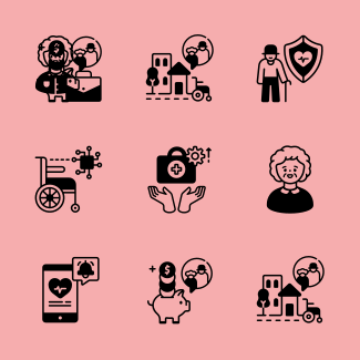 Aging Society Fill - Enhance elderly icons pack