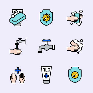 Hand washing (filled) icons pack