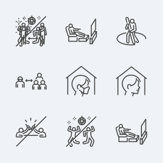 Social distancing icons pack