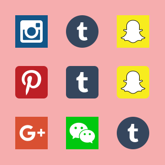 Social Media & Networks - Color Shapes icons pack