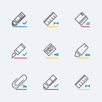 Lined : Office and School Supplies icons pack