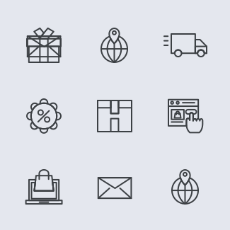 E commerce line style icons pack