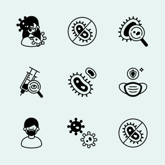 Pandemic Solid - Keep healthy routine icons pack