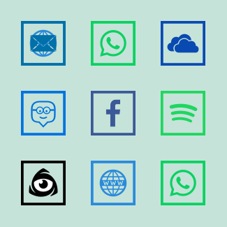 Social Media | Square Line icons pack