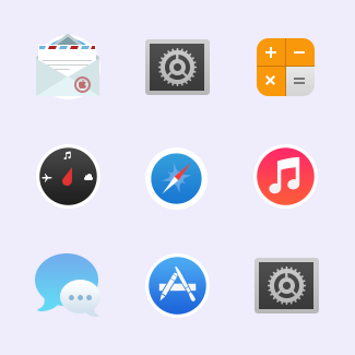 iOS 7-inspired Mac icon set icons pack