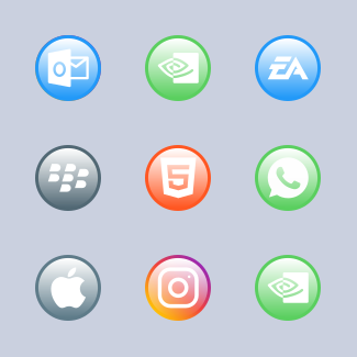 Social Media Glossy icons pack