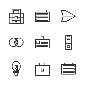 Common business definitions icons pack