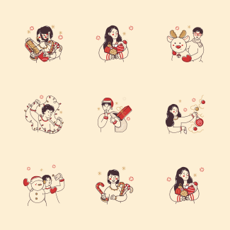 Dolty Christmas Illustrations 1 icons pack