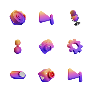 3D Dynamic Gradient icons pack
