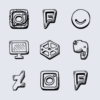 Social - Hand Drawn Icons icons pack