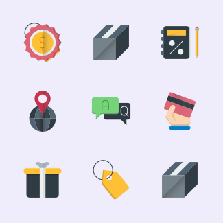 Shopping and retail icons pack