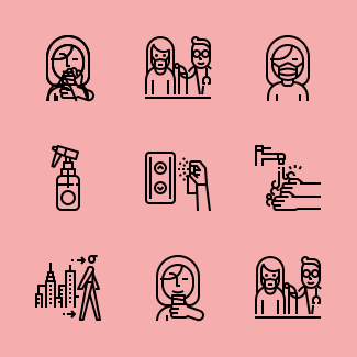 Coronavirus - How to protect yourself icons pack