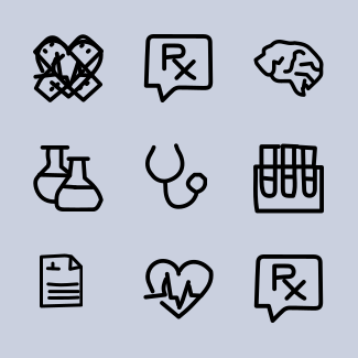 Medical hand drawn icons pack