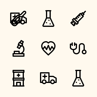 Medical & healthcare set (outline) icons pack