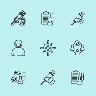 Novel Coronavirus. Covid-19 virus. icons pack