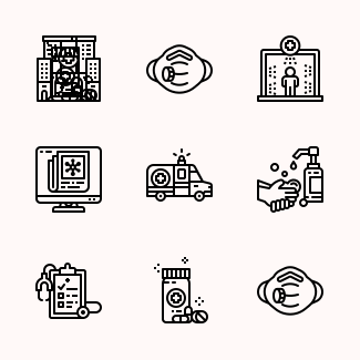 Coronavirus icons pack