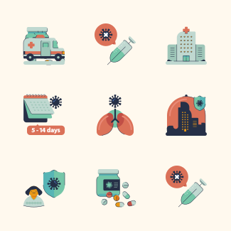 infectious disease Cornavirus (Covid-19) icons pack