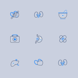 Health & Medicine Blue icons pack