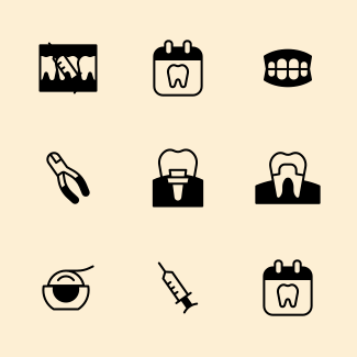 Dental care Solid - Bright smile icons pack
