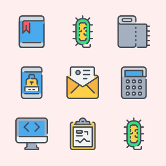 Free simple line mix icons pack