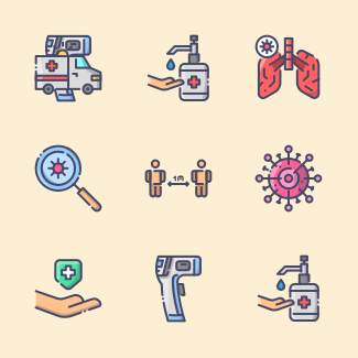 Virus Pandemic icons pack