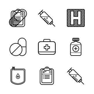 Simple Medical icons pack