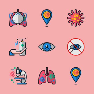 Coronavirus protection icons pack