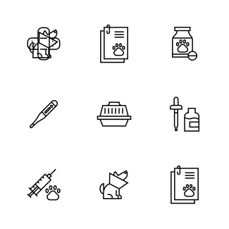 Veterinary Line - Fluffy Pet icons pack
