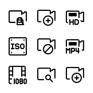 Video and Camera icons pack