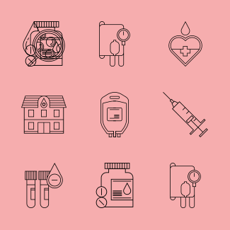 Blood donation Outline - Life saving voluntary icons pack