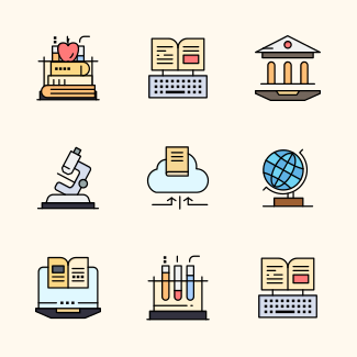 Modern Education And Knowledge Power icons pack