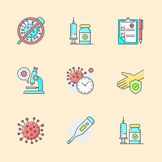 Virus, Coronavirus icons pack