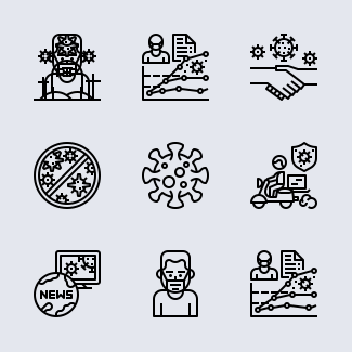 Coronavirus And Economy icons pack