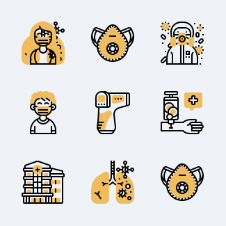 Coronavirus Covid 19 icons pack